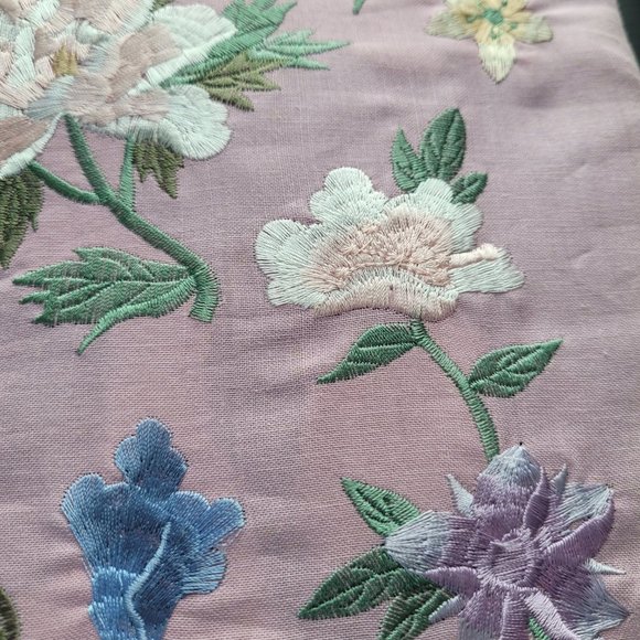 Vintage Bamboo Handled Floral Embroidered Bag - Picture 6 of 11